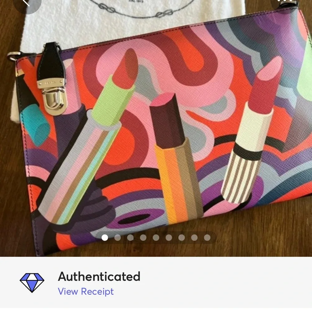 HOST PICK SUMMER UNIFORM Posh Party 7/5!!! Prada Saffiano Lipstick Clutch 💄 - Picture 1 of 12